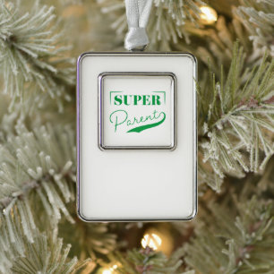 Super Parent Silver Plated Framed Ornament
