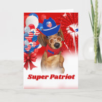 Super Patriot Dachshund Greeting Card