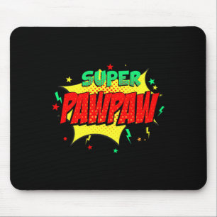 Super Pawpaw Comic Themed Style Superhero Fathers Mouse Mat