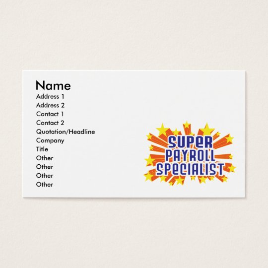 Super Payroll Specialist Business Card