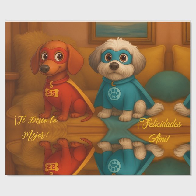 Super Pets in Action – Papel de Regalo Wrapping Paper (Flat)