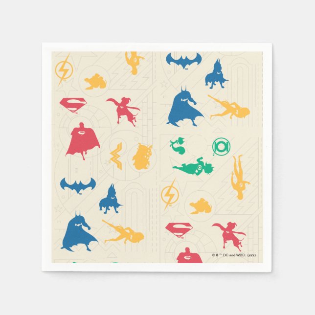 Super-Pets & Justice League Silhouette Pattern Napkin (Front)