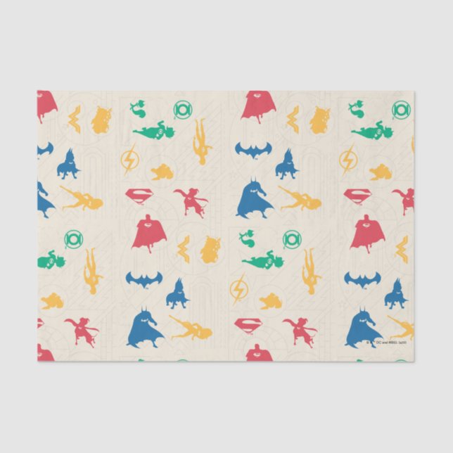 Super-Pets & Justice League Silhouette Pattern Tissue Paper (Front)