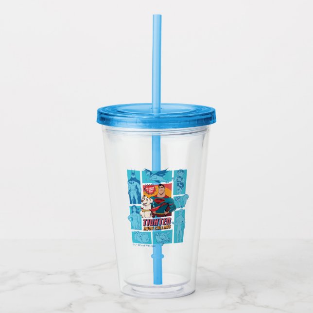Super-Pets & Justice League - Tighten Your Collars Acrylic Tumbler (Front)