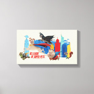 Super-Pets Patrolling Metropolis Canvas Print