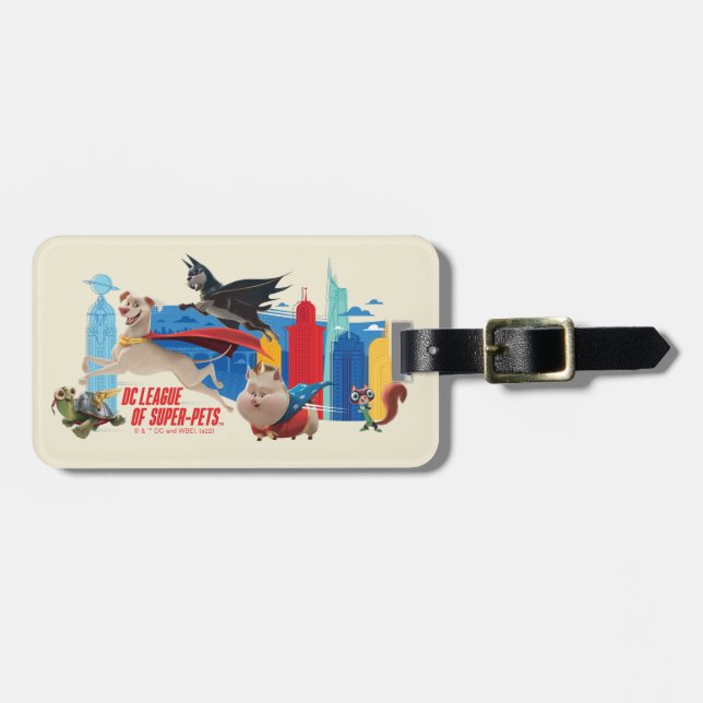 Super-Pets Patrolling Metropolis Luggage Tag (Front Horizontal)
