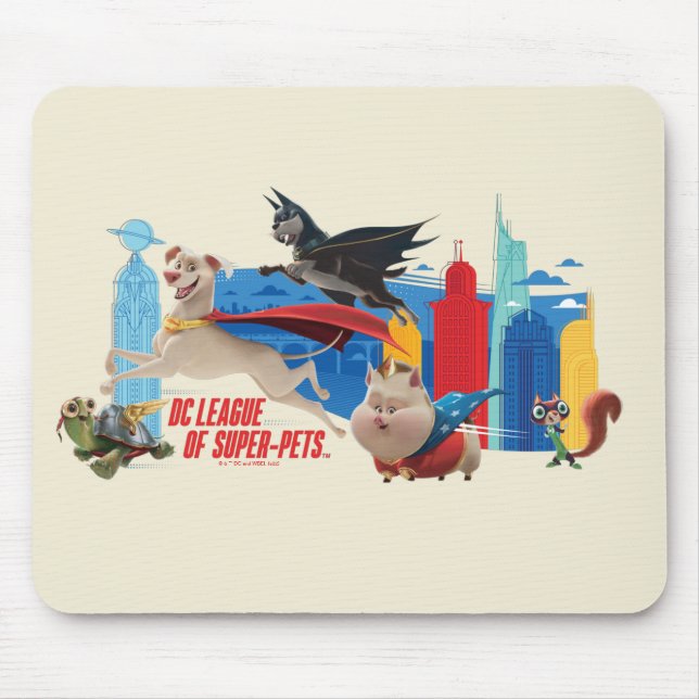 Super-Pets Patrolling Metropolis Mouse Mat (Front)