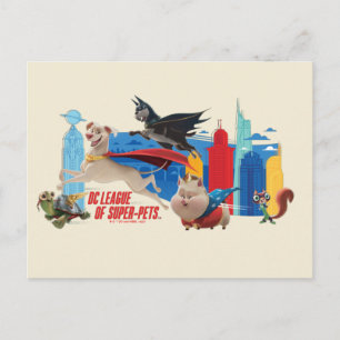 Super-Pets Patrolling Metropolis Postcard