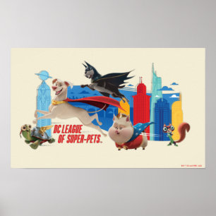 Super-Pets Patrolling Metropolis Poster