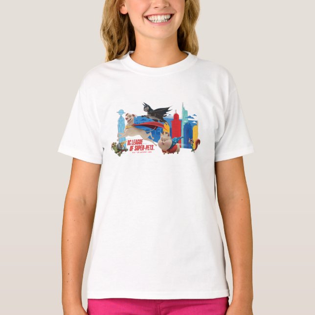 Super-Pets Patrolling Metropolis T-Shirt (Front)