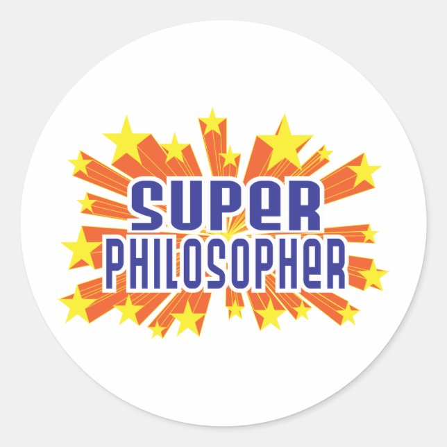 Super Philosopher Classic Round Sticker (Front)