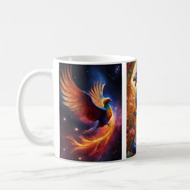 Super phonix and dragon design Mug product (Left)