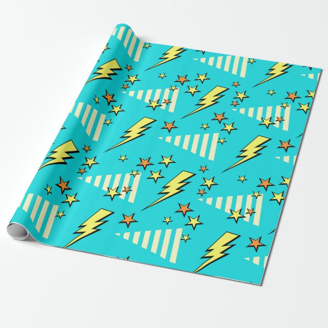 Super Pop Art Wrapping Paper (Unrolled)
