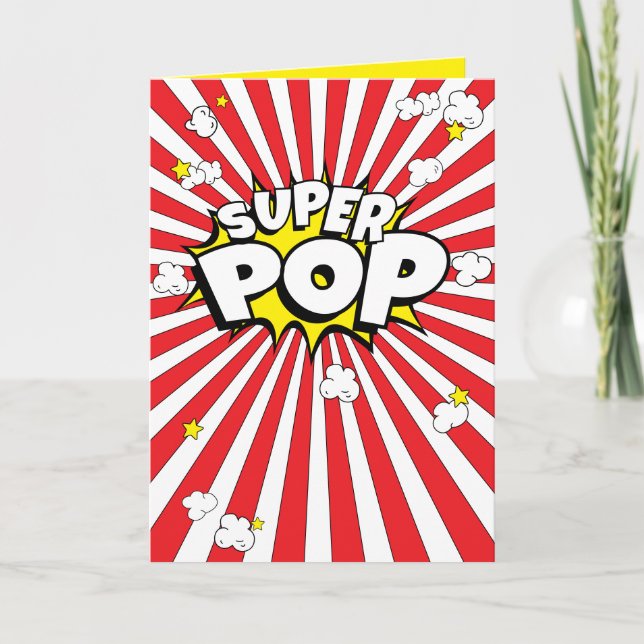 SUPER POP! Fun, Corny, Popcorn Pun Blank Card (Front)