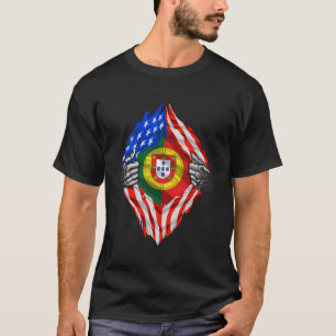 Super Portuguese Heritage Portugal Roots Usa Flag T-Shirt