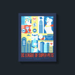 Super Powered Pack Art Deco Metropolis Canvas Print<br><div class="desc">DC League of Super-Pets | Check out this Art Deco collage graphic of Metropolis and the Super-Pets!</div>