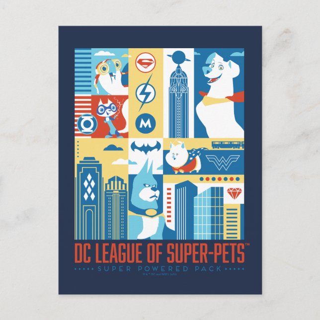 Super Powered Pack Art Deco Metropolis Postcard (Front)