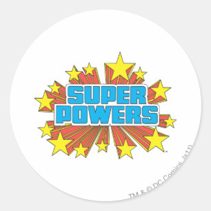 Super Powers™ Logo Blue Classic Round Sticker