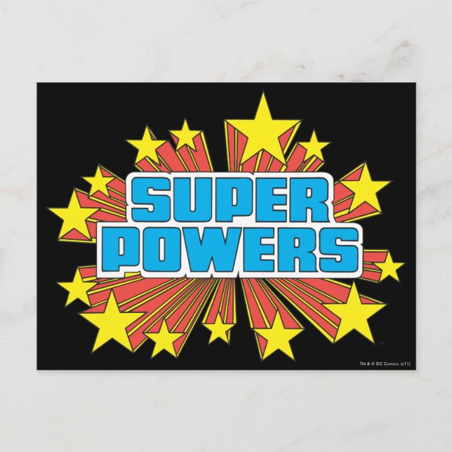 Super Powers™  Logo Blue Postcard (Front)