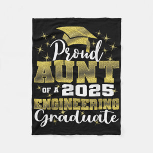 Super Proud Aunt Of 2025 Engineering Graduate Fami Fleece Blanket