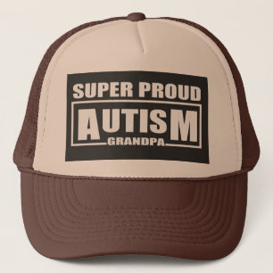 super proud autism grandpa trucker hat