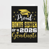 Super Proud Bonus Sister Of 2026 Graduate Graduati