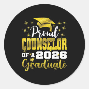 Super proud counsellor of 2026 graduate senior classic round sticker