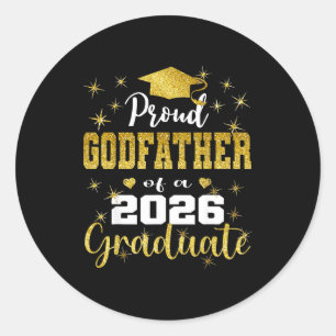 Super proud godfather of 2026 graduate graduation classic round sticker