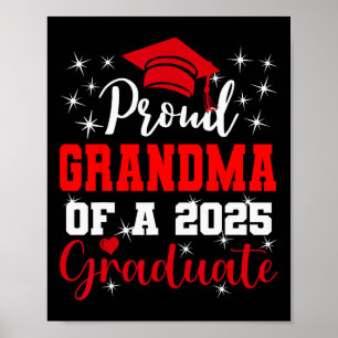 Super Proud Grandma Of 2025 Graduate Graduation Fa Poster