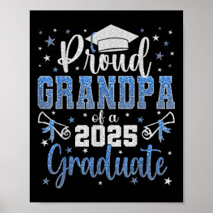 Super Proud Grandpa Of 2025 Graduate Graduation Fa Poster