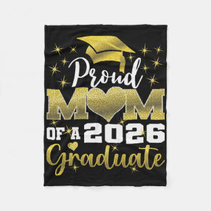 Super Proud Mum Of 2026 Graduate Senior Graduation Fleece Blanket