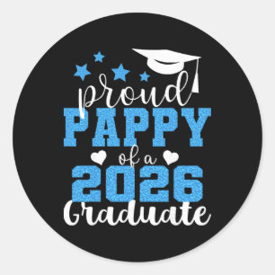 Super Proud Pappy Of 2026 Graduate Senior Graduati Classic Round Sticker