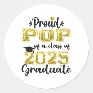 Super Proud Pop Of 2025 Graduate Senior Graduation Classic Round Sticker