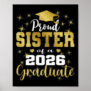 Super Proud Sister Of 2026 Graduate Senior Graduat Poster