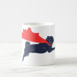 Super Pug Coffee Cup<br><div class="desc">Super Pug coffee cup. A minimalist vector design featuring a super pug flying with a cute red cape. A great gift for fans of pugs,  dogs,  super hero canines and vector art.</div>