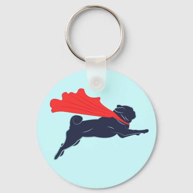 Super Pug Key Chain (Front)