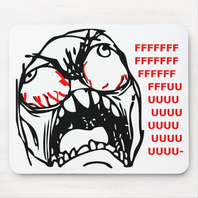 super rage face meme rofl mouse mat (Front)