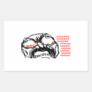 super rage face meme rofl rectangular sticker