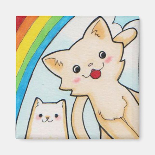 Super Rainbow Kittens Magnet (Front)