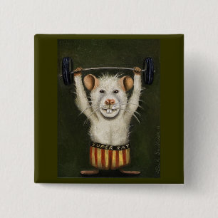 Super Rat 15 Cm Square Badge