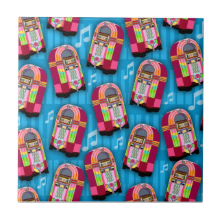 Super Retro Cute Jukebox Neon Fun Time Tile