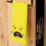 Super Sad Crying Face Emoji Tea Towel<br><div class="desc">This sad little emoji face is having a bad day.  Crying face with a bright yellow background.  Fun gift for friends or family.  Super Sad Crying Face Emoji kitchen towel.</div>