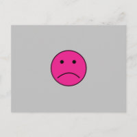 SUPER SAD HOT PINK FACE FEELINGS CONFUSED L POSTCA