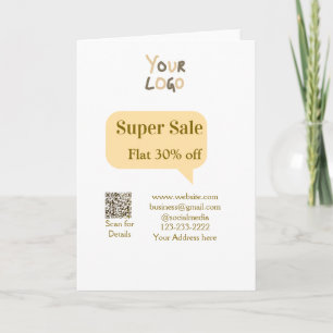 super sale business discount scan QR code details  Card