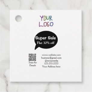 super sale business discount scan QR code details  Favour Tags