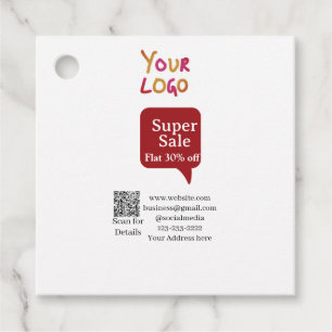 super sale business discount scan QR code details  Favour Tags