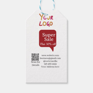 super sale business discount scan QR code details Gift Tags