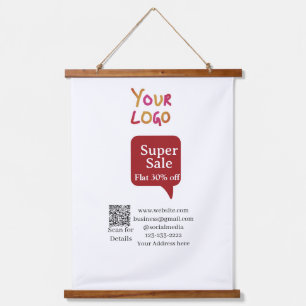 super sale business discount scan QR code details Hanging Tapestry