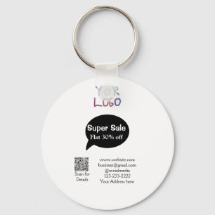 super sale business discount scan QR code details Key Ring