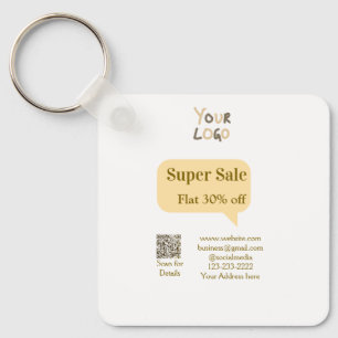 super sale business discount scan QR code details  Key Ring